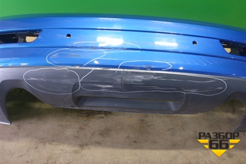 Бампер задний (после 2014г под парктроник) (8U0807385C) для Audi Q3 с 2011-2018г (Ку 3)