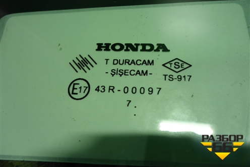 Стекло двери задней левой для Honda Civic 4D с 2006-2012г (Цивик)