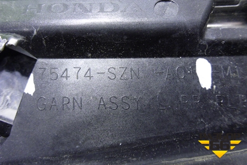 Накладка заднего крыла левого (75474SZNA01) для Acura ZDX с 2009-2013г (ЗДХ)