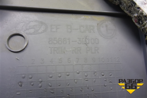 Обшивка стойки задняя верхняя правая (858613D000) для Hyundai Sonata-5 с 2001г (Соната)