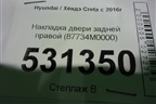Накладка двери задней правой (87734M0000) для Hyundai Creta с 2016г (Крета)