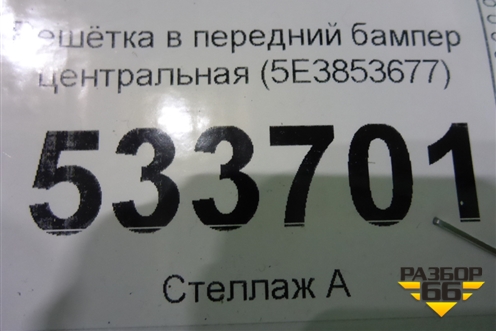 Решетка в передний бампер центральная (5E3853677) для Skoda Octavia (А8) с 2019г