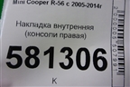 Накладка внутренняя (консоли правая) для Mini Cooper R56 с 2005-2014г (Купер)