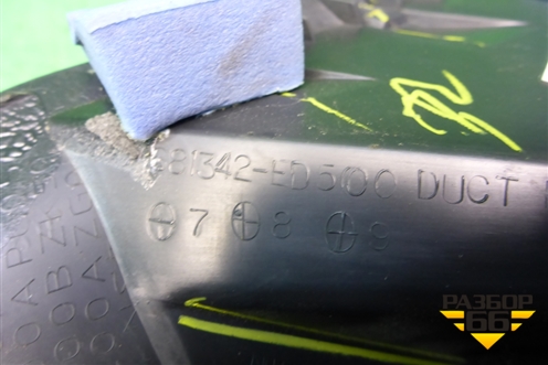 Накладка на торпедо (боковая верхняя правая) (681342ED500) для Nissan Tiida (C11X) с 2004-2013г (Тиида)