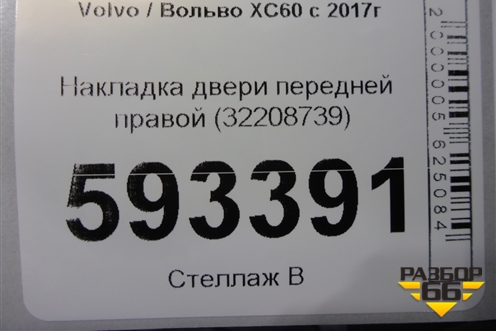 Накладка двери передней правой (32208739) для Volvo XC60 с 2017г (ХС60)