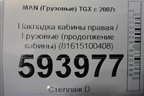 Накладка кабины правая  (продолжение кабины) (81615100408) для MAN TGX с 2007г (ТГХ)