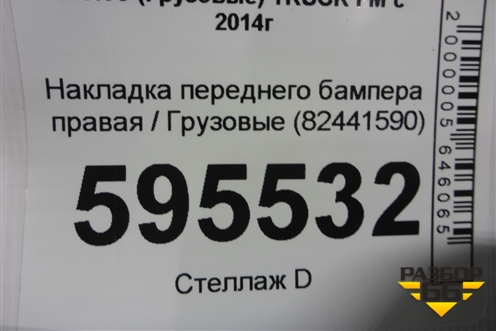 Накладка переднего бампера правая  (82441590) для Volvo TRUCK FM с 2014г (ФМ)
