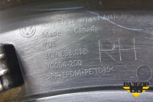 Накладка заднего крыла правого (3CN853818) для Volkswagen Teramont с 2017г (Терамонт)