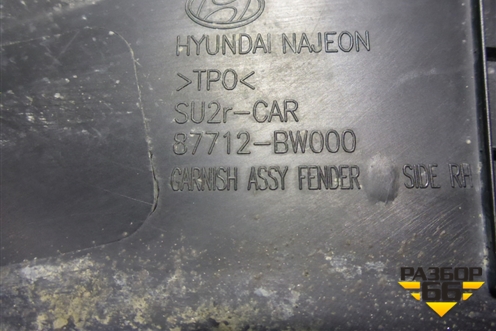 Накладка переднего крыла правого (87712BW000) для Hyundai Creta с 2021г (Крета)