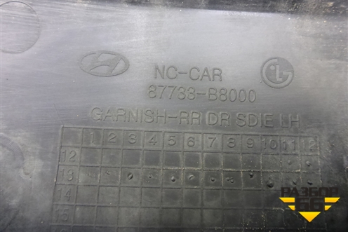 Накладка двери задней левой (87733B8000) для Hyundai Grand Santa Fe с 2012-2018г (Гранд Санта Фе)