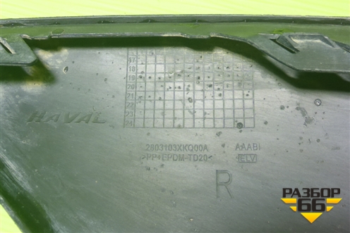 Накладка переднего бампера правая (2803103XKQ00A) для Haval F7 с 2019г (Ф7)