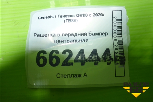 Решетка в передний бампер центральная для Genesis GV80 с 2020г (ГВ80)