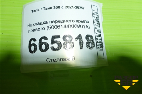 Накладка переднего крыла правого (5006144XKM01A) для Tank 300 с 2021-2025г