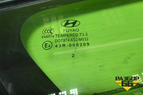 Стекло глухое правое (хетчбэк) для Hyundai Solaris с 2010-2016г (Солярис)