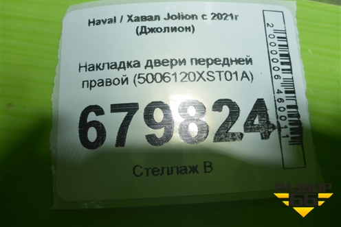 Накладка двери передней правой (5006120XST01A) для Haval Jolion с 2021г (Джолион)