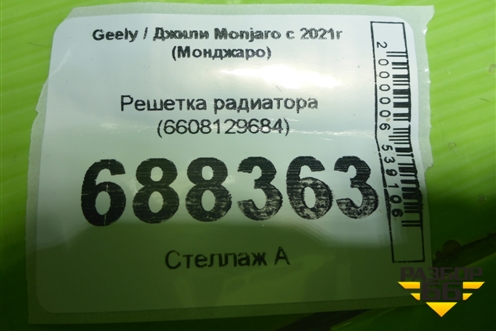 Решетка радиатора (6608129684) для Geely Monjaro с 2021г (Монджаро)